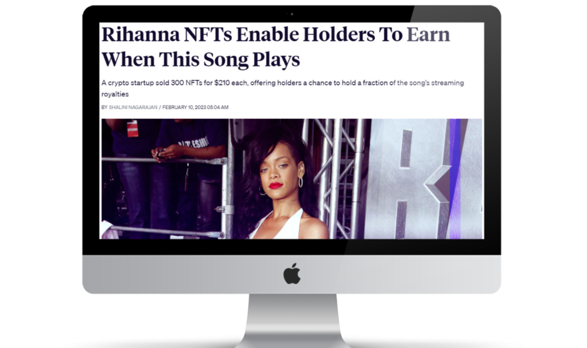 Royalties of one of singer Rihanna’s smash hit songs were being sold as non-fungible tokens