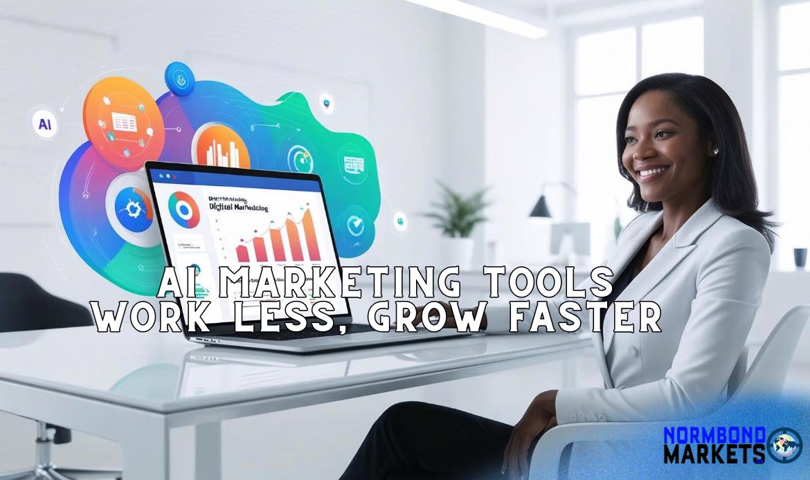 Entrepreneur using AI marketing tools to automate growth and save time