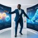 AI marketing for coaches on display as Business coach uses AI marketing dashboards to automate lead funnels and optimize content creation workflows.