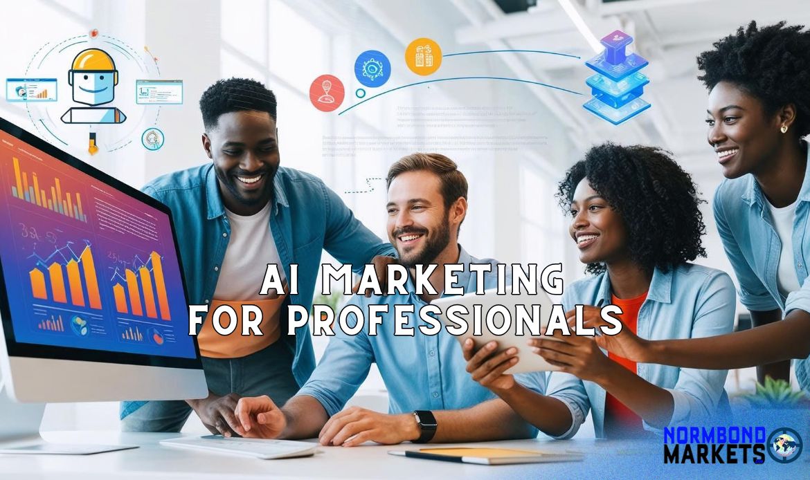 Professionals using AI marketing tools to drive business growth and data insights.