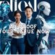 AI=Proof careers represented by two confident professionals standing with humanoid robots, symbolizing AI-proof careers and human-AI collaboration in the future of work.