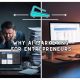 AI Marketing Solutions illustrated with Split-screen showing stressed entrepreneur with paper stacks vs. smiling professional using AI marketing tools on a clean desktop.