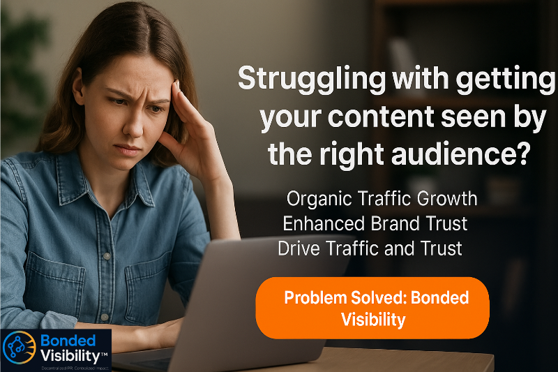 Image of frustrated entrepreneur, staring at computer screen. Most businesses don’t have a visibility problem — they have a distribution problem.