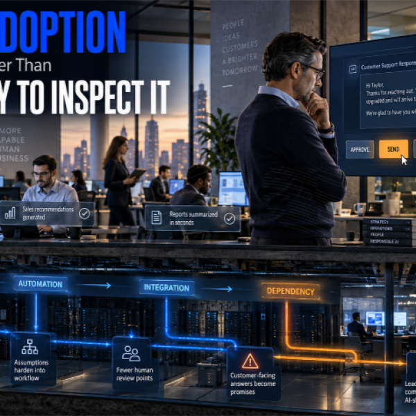 Business leaders inspecting AI workflows as adoption expands faster than the company’s ability to review decisions, promises, records, and operational consequences.